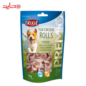 تشویقی سگ تریکسی با طعم مرغ و ماهی پولاک Trixie Fish Chicken Rolls